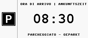 Parkscheibe — Screen 81790, a GxEPD2 e-paper interface for a 296×128 display