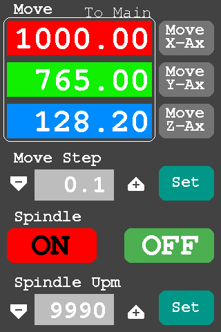CNC Pendant (3Screens) — Step, a TFT_eSPI interface for a 320×480 display