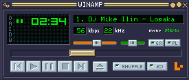 WinAmp Clone — Screen 2885, a Adafruit GFX (color) interface for a 275×116 display